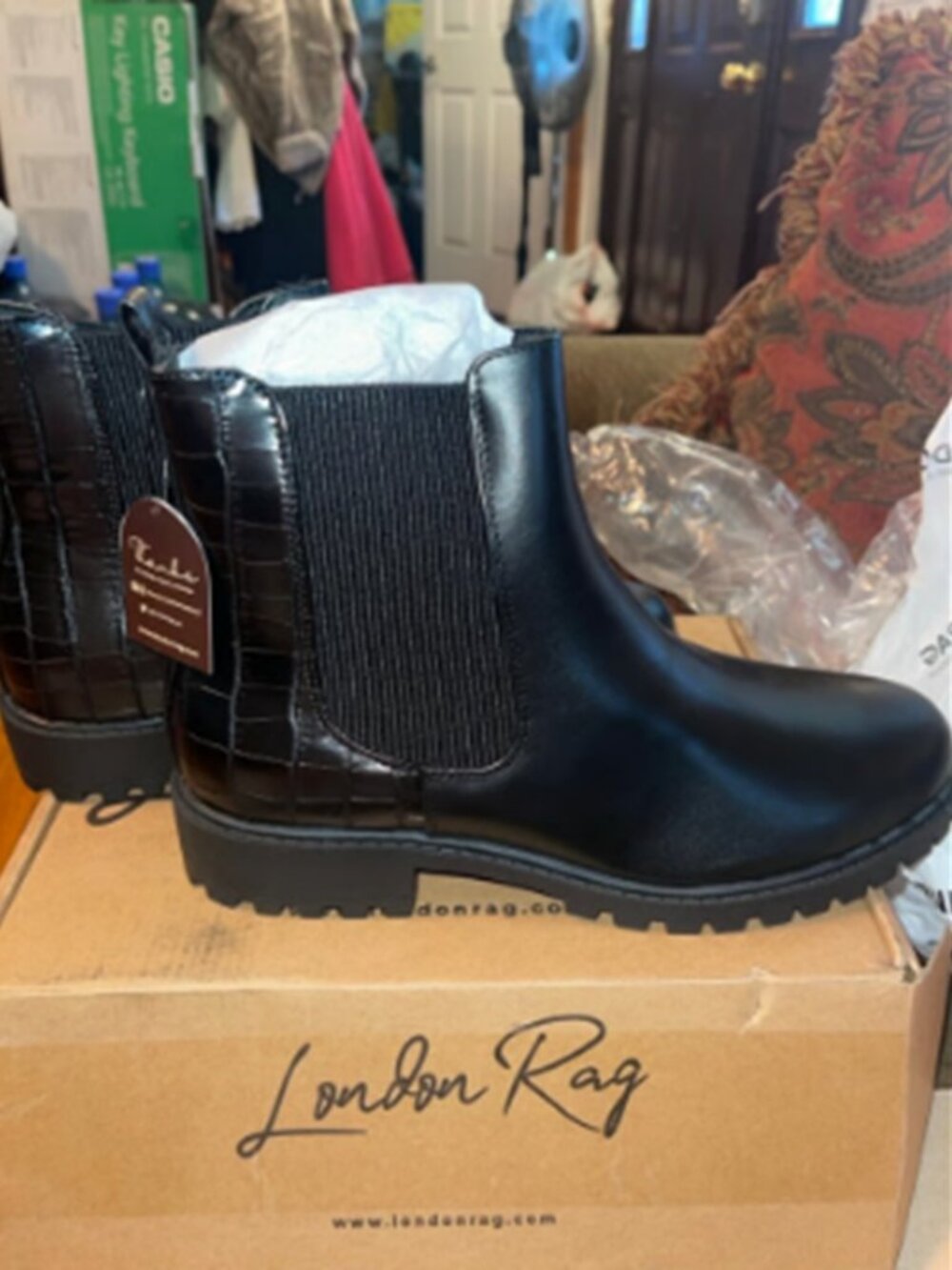 London Rag Stella Black Boots Women’s Size 9 – Chunky Heel Ankle Booties - A445